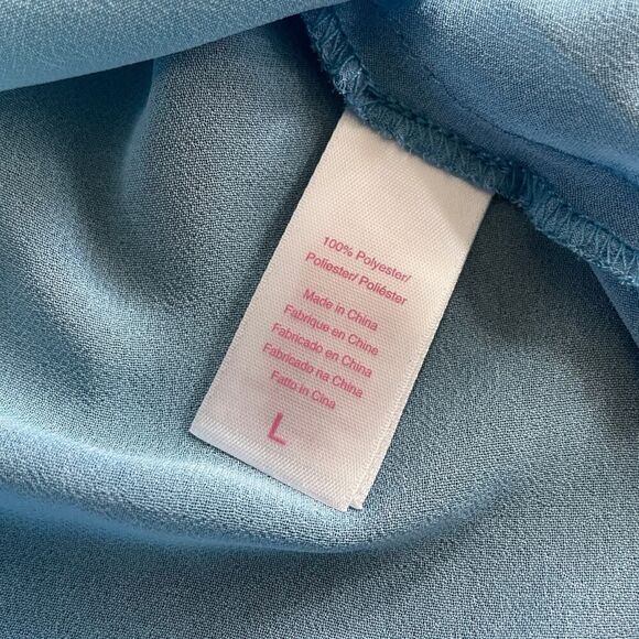 Oscar de la Renta Pink Label Babydoll Mini Dress in Blue Ombre - Size: Large - Picture 7 of 8